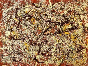 Jackson Arte - Mural sobre suelo rojo indio Jackson Pollock
